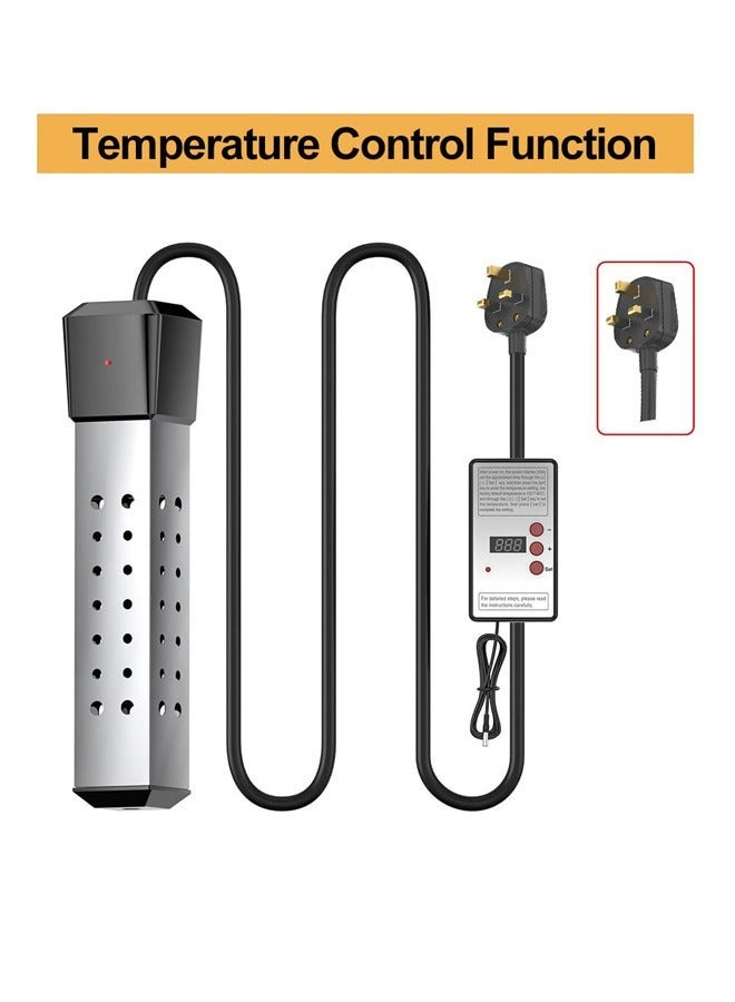 general Immersion Water Heater, for Bathtub/Hot Tub/Inflatable Pool, Submersible Bucket Heater with Temperature Controller and 304 Stainless Steel Guard, Rapid-Heat 5 Gallons Water in Minutes 2500W - Image 3