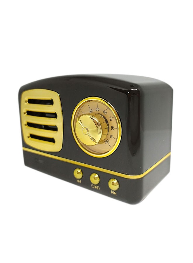 NIBEMINENT Retro Powerful Bass Mini Speaker Black/Gold - Image 3