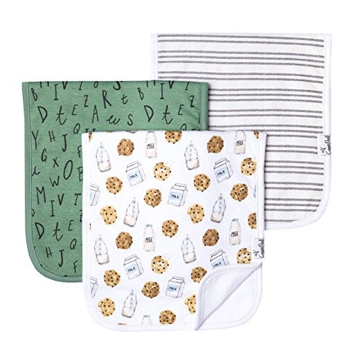 Copper Pearl Premium Baby Burp Cloths - 3-Pack Large Cotton Burp Cloths, Extra Soft Spit Up Rags with 3 Absorbent Layers, Perfect for Baby Boy and Baby Girl Gifts (21" x 10" Size, Chip Set) - Image 1