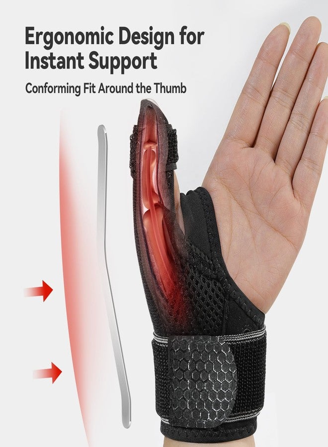 AGPTEK Trigger Thumb Splint for Women Men Right & Left Hand, Thumb Spica Support Brace Breathable with Metal Splint, Thumb Stabilizer for Arthritis, Tendonitis, Sprains, Carpal Tunnel Pain Relief, L - Image 2