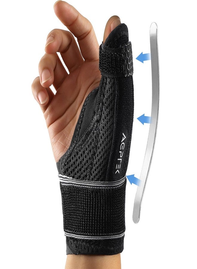 AGPTEK Trigger Thumb Splint for Women Men Right & Left Hand, Thumb Spica Support Brace Breathable with Metal Splint, Thumb Stabilizer for Arthritis, Tendonitis, Sprains, Carpal Tunnel Pain Relief, L - Image 1