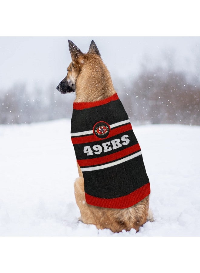 Pets First NFL San Francisco 49ers Dog Sweater, Warm and Cozy Knit Pet Sweater with NFL Team Logo, Best Puppy Sweater for Large and Small Dogs, Team Color, Medium (SAN-4179-MD) - Image 3