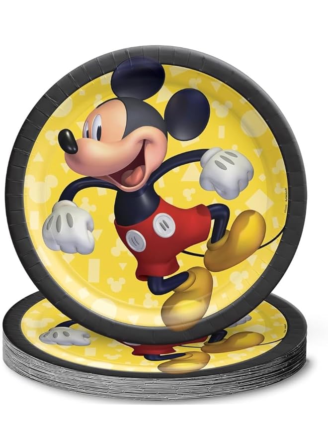 Amscan 542480 Mickey Mouse Paper Dessert Plates   7" | Party Supply | 8Ct