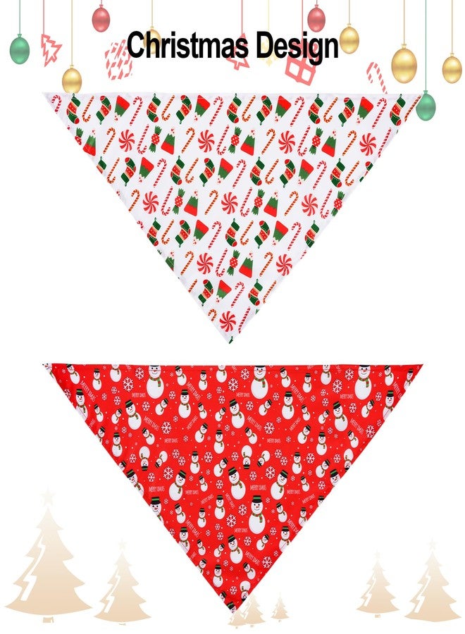yeabwps 4Pcs Triangle Dog Scarf - Christmas Kerchief & Bandana Set - Snowman, Cane, Candy Themed - Dog Costume Accessories (Small, Medium, Large) - Image 3