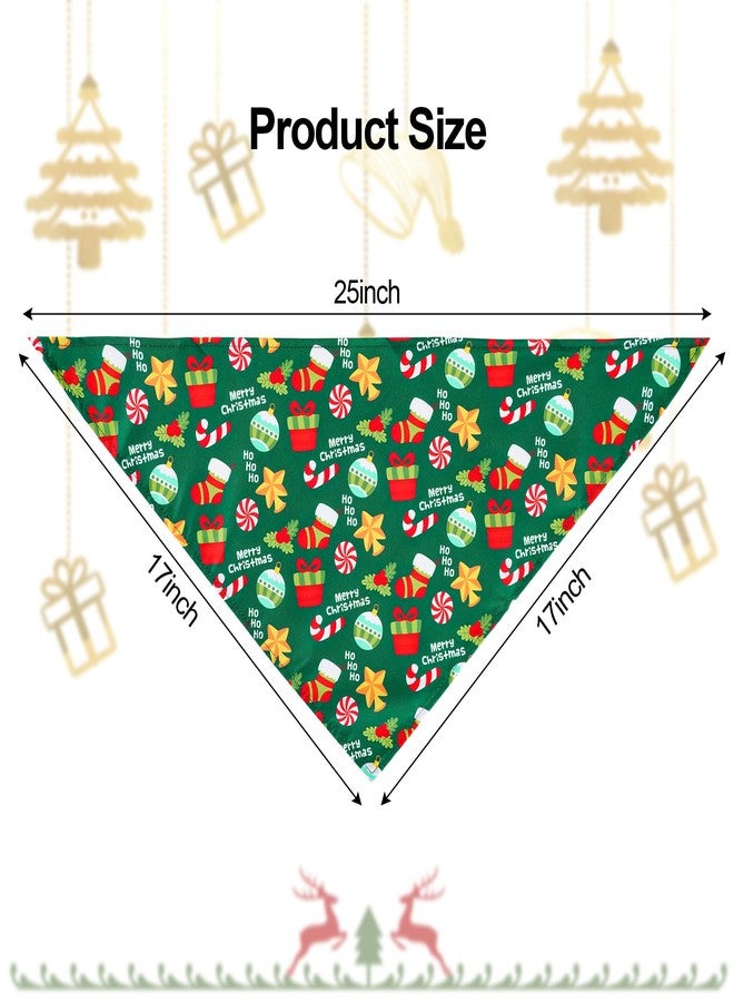 yeabwps 4Pcs Triangle Dog Scarf - Christmas Kerchief & Bandana Set - Snowman, Cane, Candy Themed - Dog Costume Accessories (Small, Medium, Large) - Image 2