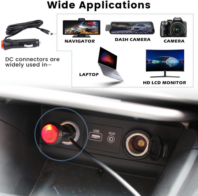 GreenYi 12V DC Cigarette Lighter Charger Cord with Test Cable and DC Plug Adapter - Image 3
