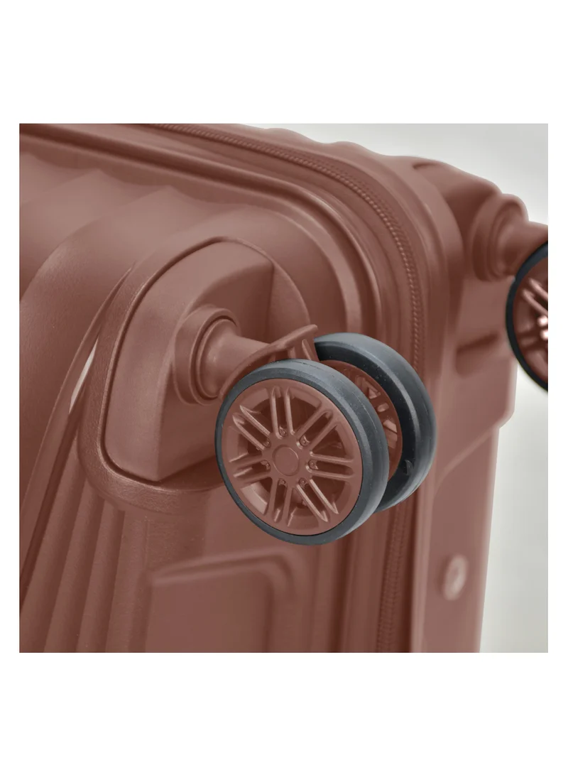 SENATOR Hard Case Large Checked Luggage Trolley For Unisex Polypropylene Lightweight 4 Double Wheeled Suitcase With Built In TSA Type Lock Travel Bag KH1005 Rose Gold