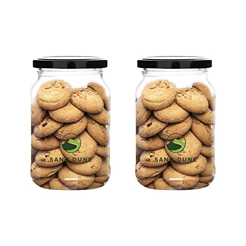 SAND DUNE Storage Glass Jar Set, Transparent | BPA Free | Storage Jar Containers/Barni for Kitchen for Aachar Pickle, Dry Fruits and Spices (750 ml, Pack of 2) - Image 1