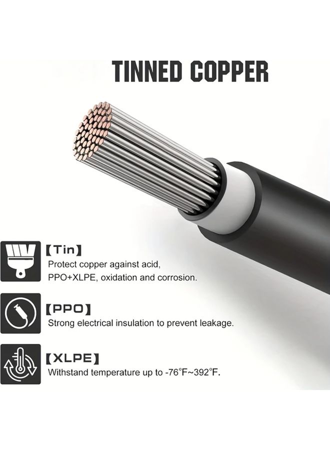 6AWG 6FT 6 Gauge 5 16 Inch Battery Cable Set Pure Copper Power Inverter Wire With Ring Terminals Red And Black For Car Boat ATV Lawn Mower RV Motorcycle Yacht Farm Emergency Backup 2 Pieces - Image 5