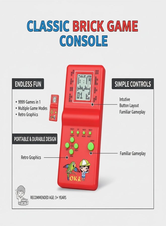 DISILA Traders Hand-Held Brick Game/ Video Game for Kids. (Random Color - Pack of 1). - Image 4