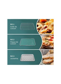 vesus Air Fryer Oven, 1400W Electric Air Fryer Toaster Oven, Family Rotisserie Oven with Digital LCD Touch Screen,6-in-1 Presets for Baking, Roasting, Dehydrating with Bake Accessories. (Black-B)  - Image 2