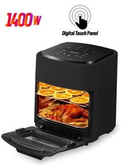 vesus Air Fryer Oven, 1400W Electric Air Fryer Toaster Oven, Family Rotisserie Oven with Digital LCD Touch Screen,6-in-1 Presets for Baking, Roasting, Dehydrating with Bake Accessories. (Black-B)  - Image 1