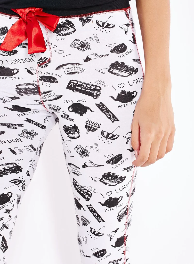 Outdoor Printed Cuffed Pyjama Pants