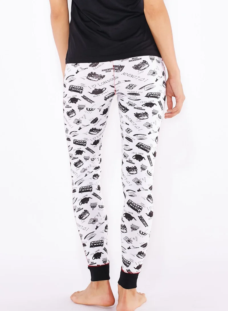 Outdoor Printed Cuffed Pyjama Pants