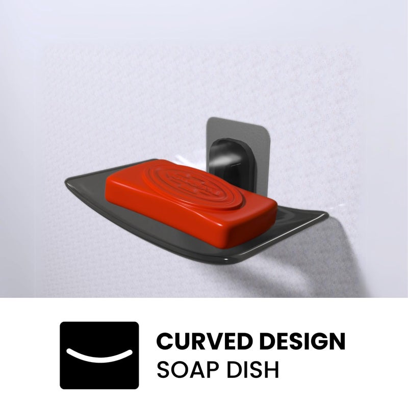 Linear حامل صابون حائطي خطي | حامل صابون بلاستيكي للحمام | علبة صابون للمطبخ | حامل صابون لدش الحمام، قاعدة صابون لجدار الحمام، ملحقات الحمام (1) - Image 5