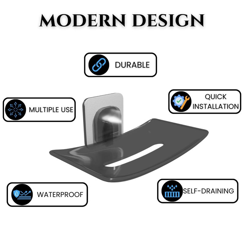 Linear حامل صابون حائطي خطي | حامل صابون بلاستيكي للحمام | علبة صابون للمطبخ | حامل صابون لدش الحمام، قاعدة صابون لجدار الحمام، ملحقات الحمام (1) - Image 4