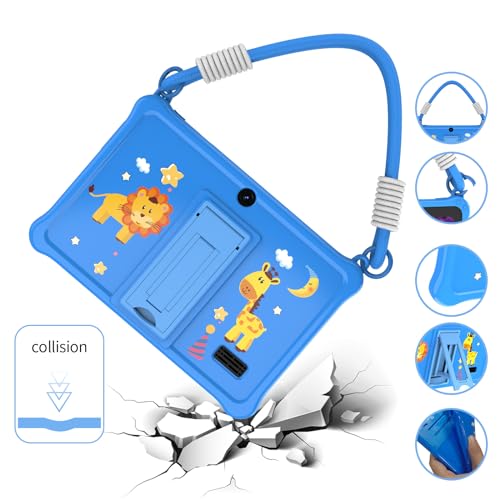 PRITOM تابلت أطفال PRITOM بحجم 7 بوصة مع حبل، تابلت للأطفال بسعة 32 جيجابايت بنظام أندرويد 13 مع واي فاي، كاميرتين، تعليم، ألعاب، برامج أطفال مثبتة مسبقًا، تحكم أبوي، أزرق - Image 2