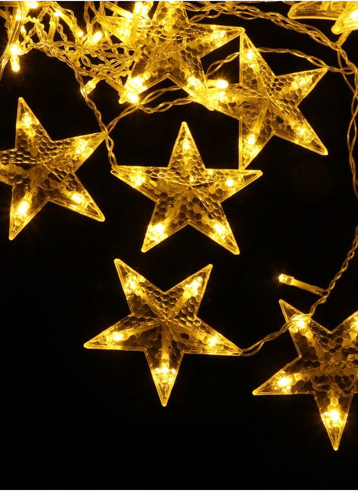 Star And Moon Shaped 3.5M Decorative Ramadan Curtain String Lights Light Set 220V Direct Warm White With 8 Modes
