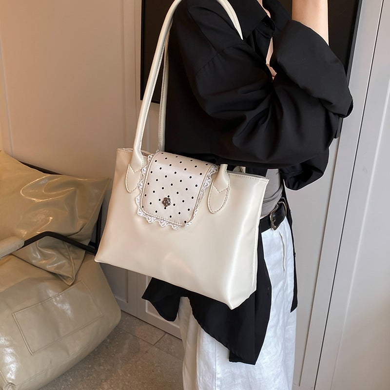 Fashionable Color All-Match Underarm Shoulder Bag Women'S Simple High-Value Tote Bag Polka Point Handbag - Image 3