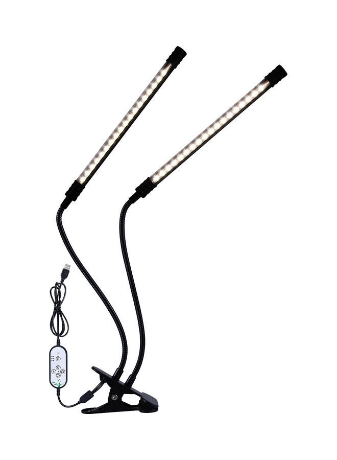 إسكدنيا مصباح LED برأس مزدوج كامل الطيف للنمو بمؤقت 4/8/12 ساعة أسود 30.00x8.00x12.00سم - Image 1