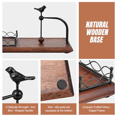 Tocemei Napkin Holder for Table with Unique Bird - shaped Design, Napkin Holder with Salt and Pepper Shakers Storage (Shakers Not Included), Wooden Base, Iron Build.Ideal for Outdoor Use and Kitchens - Image 5
