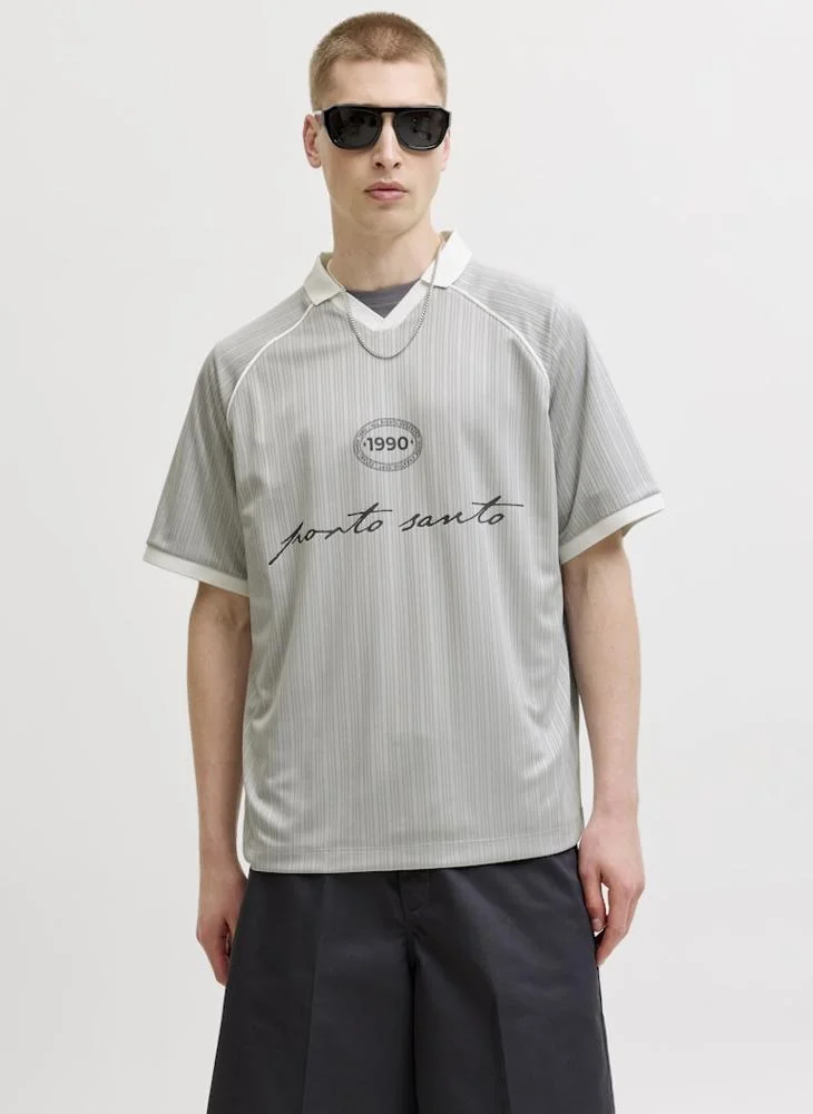 JACK & JONES Vapor Blue Football Jersey Polo for Men | Best Price UAE