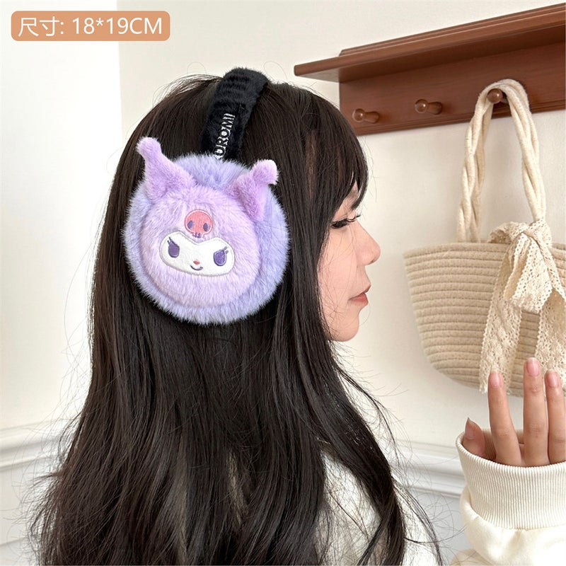 Sanrio Licensed Plush Ear Muffs Cute Winter Ear Protector 2# kulomi-plush earmuffs