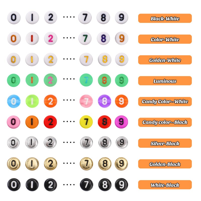 Blingfun 900Pcs Number Beads For Bracelets - Image 3