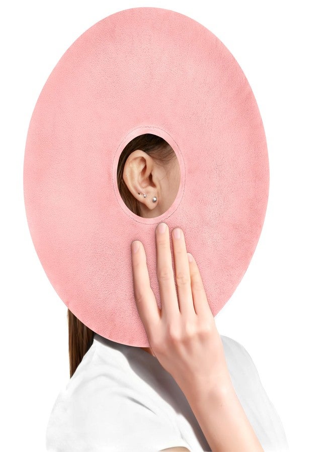 AOOSA Piercing Pillow, Pink Adjustable Ear Piercing Pillow for Side Sleepers, Soft Breathable Donut Cushion for Ear, O-Shaped Pillow with Hole Used in Classroom, Office, Campin, Sleeping on Airplane - Image 1