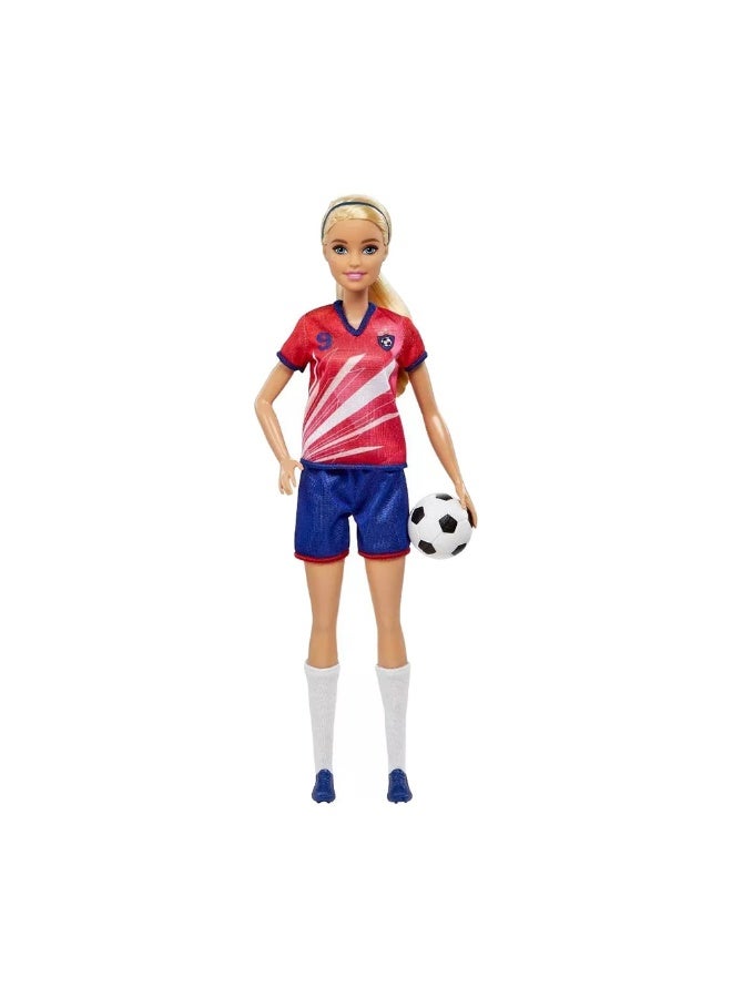 Barbie Barbie Soccer Blonde Doll in #9 Jersey (29 cm) - Image 4