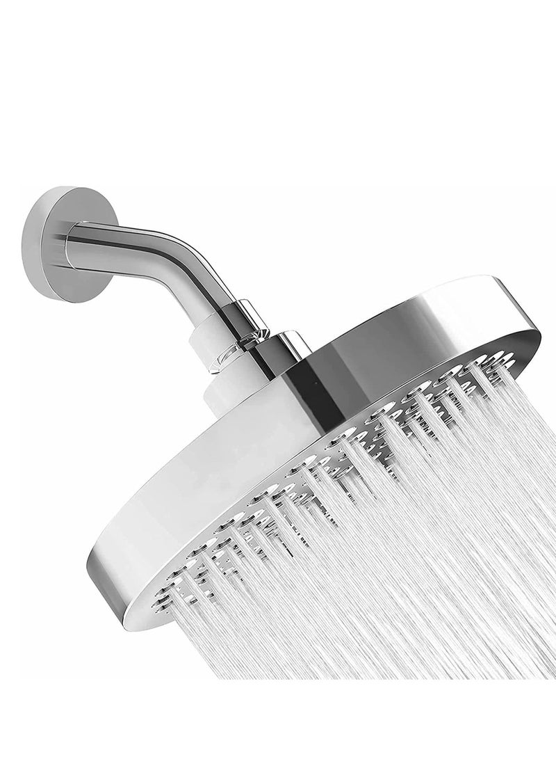 Shower Head High Pressure Rain Luxury Bathroom Showerhead with Chrome Plated Finish Adjustable Angles Anti-Clogging Silicone Nozzles - Image 1