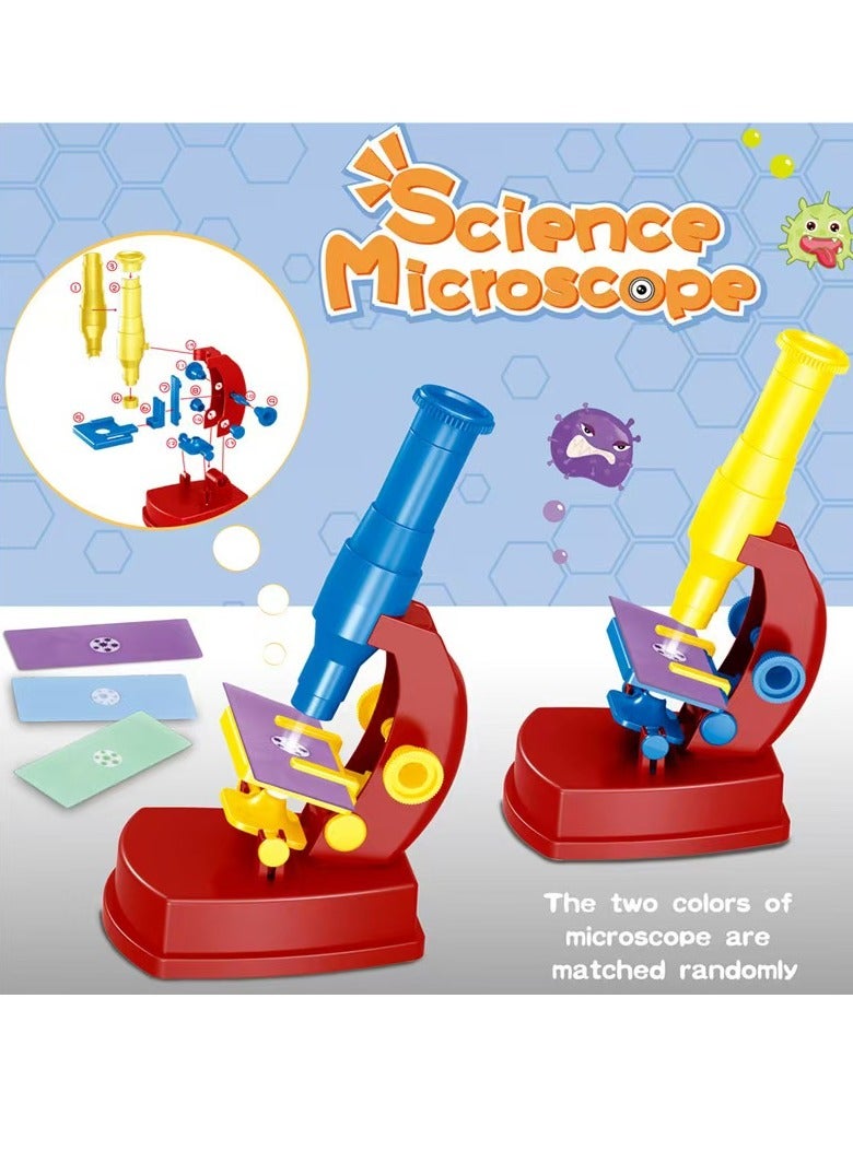 Generic Children's STEM microscope educational toy DIY self-assembly mini lighting teaching scientific experiment set, puzzle toys to cultivate children's interest, allowing children to observe the new world - Image 3