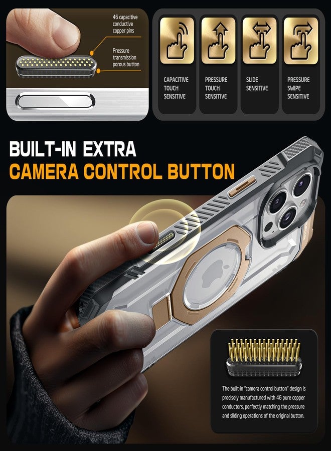 SUPCASE for iPhone 16 Pro Case with Camera Control Capture Button (Unicorn Beetle Grip), [Compatible with MagSafe] Heavy Duty Rugged Magnetic Stand Phone Case for iPhone 16 Pro 6.3'' 2024, Desert/Gold - Image 3