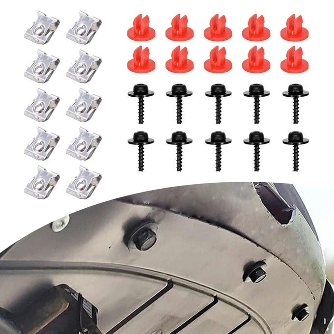 10 Sets Engine Splash Shield Guard Undertray Cover Screws Bolt Nut Clip Kit For Undertray Engine Fender Liner Air Deflector For Ford Focus Fusion Escape Explorer Cmax Transit Connect Lincoln