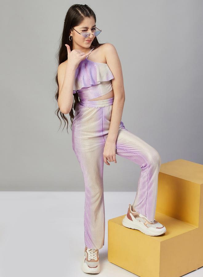 ستايلو بج طقم بلوزة قصيرة بياقة هالتر و بنطلون بتصميم بليس من ستايلو بوغ - Image 2