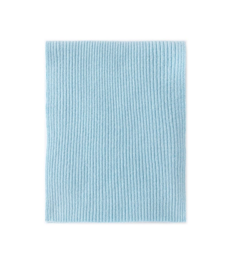 Lallier Cashmere Wool Scarf, Ultra Soft Classic Ribbed Solid Color Winter Scarf for Men and Women with Gift Box, Light Blue - Image 5