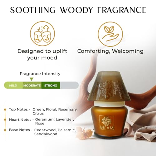 EKAM Scented Candle Frost Glass Lampshade | Rose Fragrance Candle | 114g | 22 Hr Burn | Luxury Aroma Candle for Home Décor, Relaxation, Aromatherapy & Gifting - Image 4
