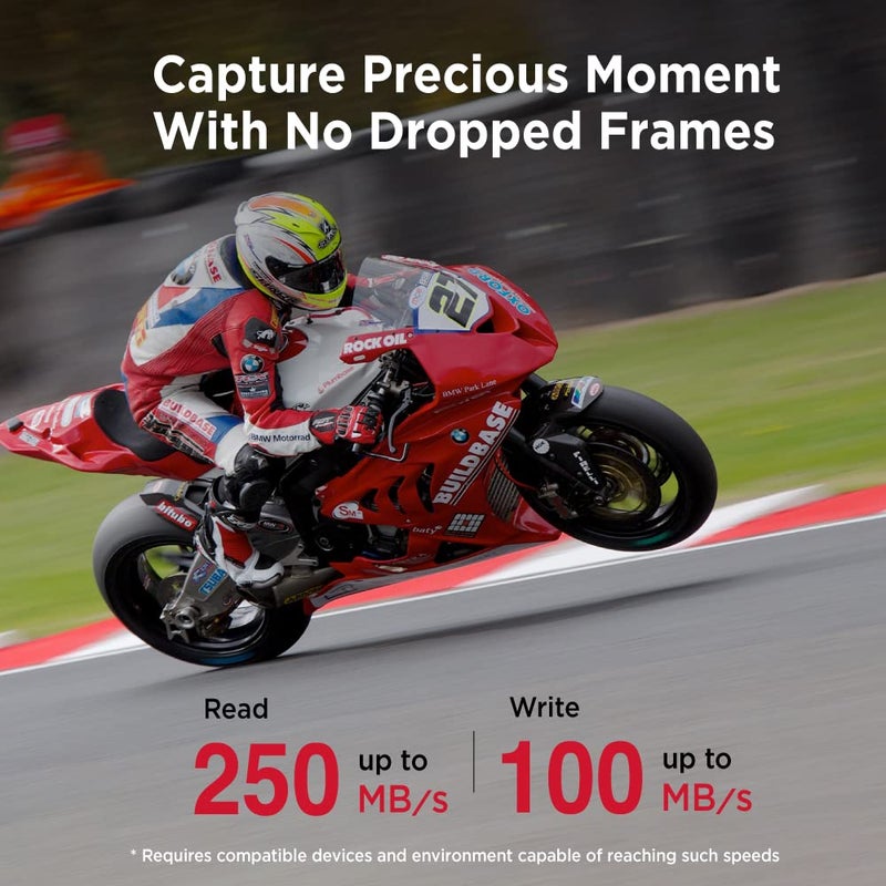 Gigastone GIGASTONE 128GB SD Card UHS-II V60 U3 SDXC Memory Card High Speed Read up to 250MB/s 4K Ultra HD UHD Video for DSLR Canon Nikon Sony Pentax Kodak Olympus Panasonic Digital Camera, with 1 Mini case - Image 3