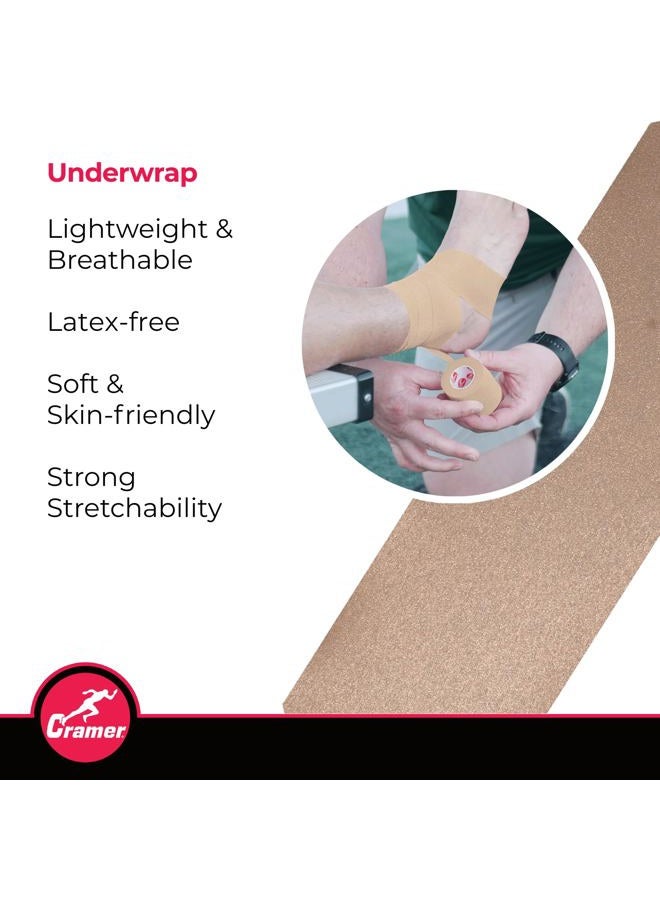 Cramer Tape Underwrap, Bulk Case of 48 Rolls of PreWrap for Athletic Taping, Hair Tie, Headband, Patellar Support, Pre-Wrap Athletic Tape Supplies, 2.75" X 30 Yard Rolls of Pre Wrap - Image 3