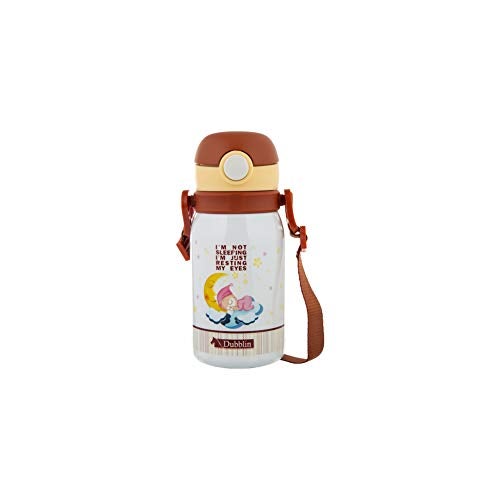 Dubblin Donut Stainless Steel Double Wall Vacuum Insulated BPA Free Water Bottle for Kids with Anti Skid Bottom & Leak Proof Lid, Sports Thermo Flask Keeps Hot 6 Hours, Cold 12 Hours (Brown 300 ML) - Image 1
