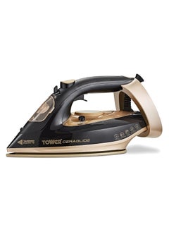 Tower Tower T22021GLD Ceraglide Steam Iron with Fast Heat Up, Extra Long 3 Metre Power Cord, 3100W, Black and Gold  - Image 1