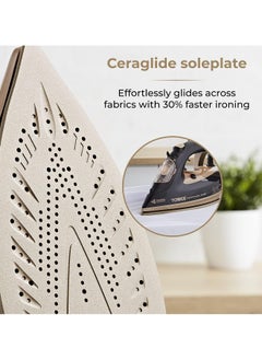 Tower Tower T22021GLD Ceraglide Steam Iron with Fast Heat Up, Extra Long 3 Metre Power Cord, 3100W, Black and Gold  - Image 3