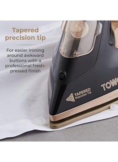 Tower Tower T22021GLD Ceraglide Steam Iron with Fast Heat Up, Extra Long 3 Metre Power Cord, 3100W, Black and Gold  - Image 4
