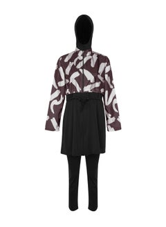 trendyol طقم ملابس سباحة منقوشة مكونة من 4 قطع باللون البني TCTSS23CF00036  - Image 4