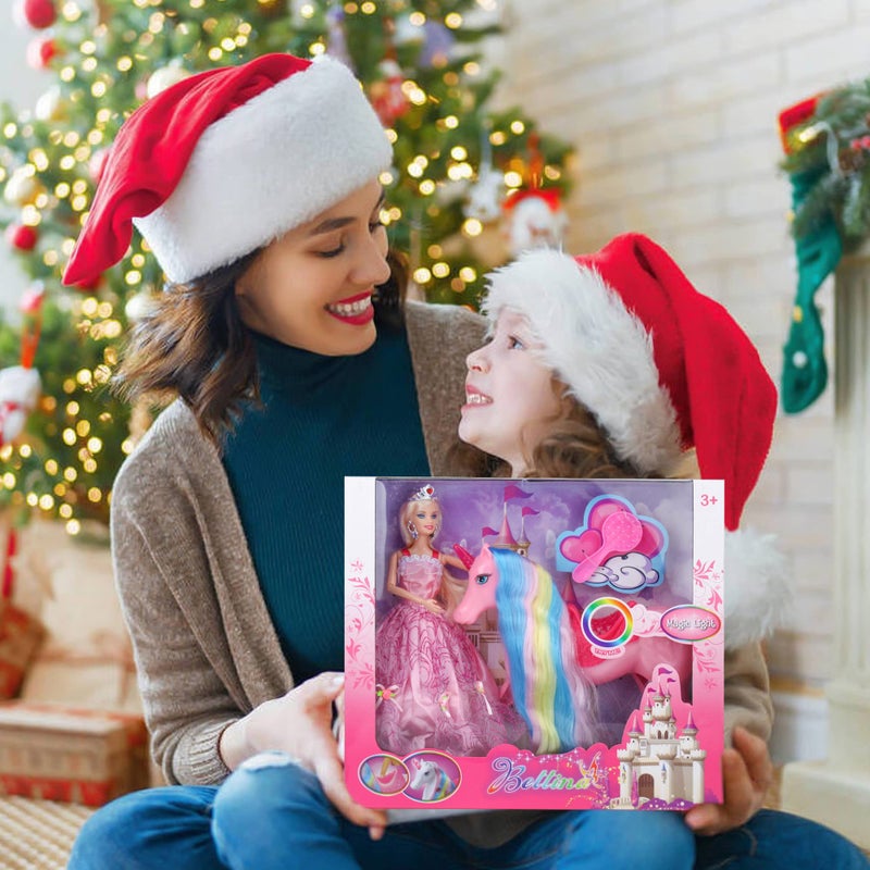BETTINA Magical Light Unicorn Princess Dolls Set, Unicorn Toys for Girls, Horse Toy with Mane and Tail, Princess Toys, Unicorn Gifts for Girls - Image 4