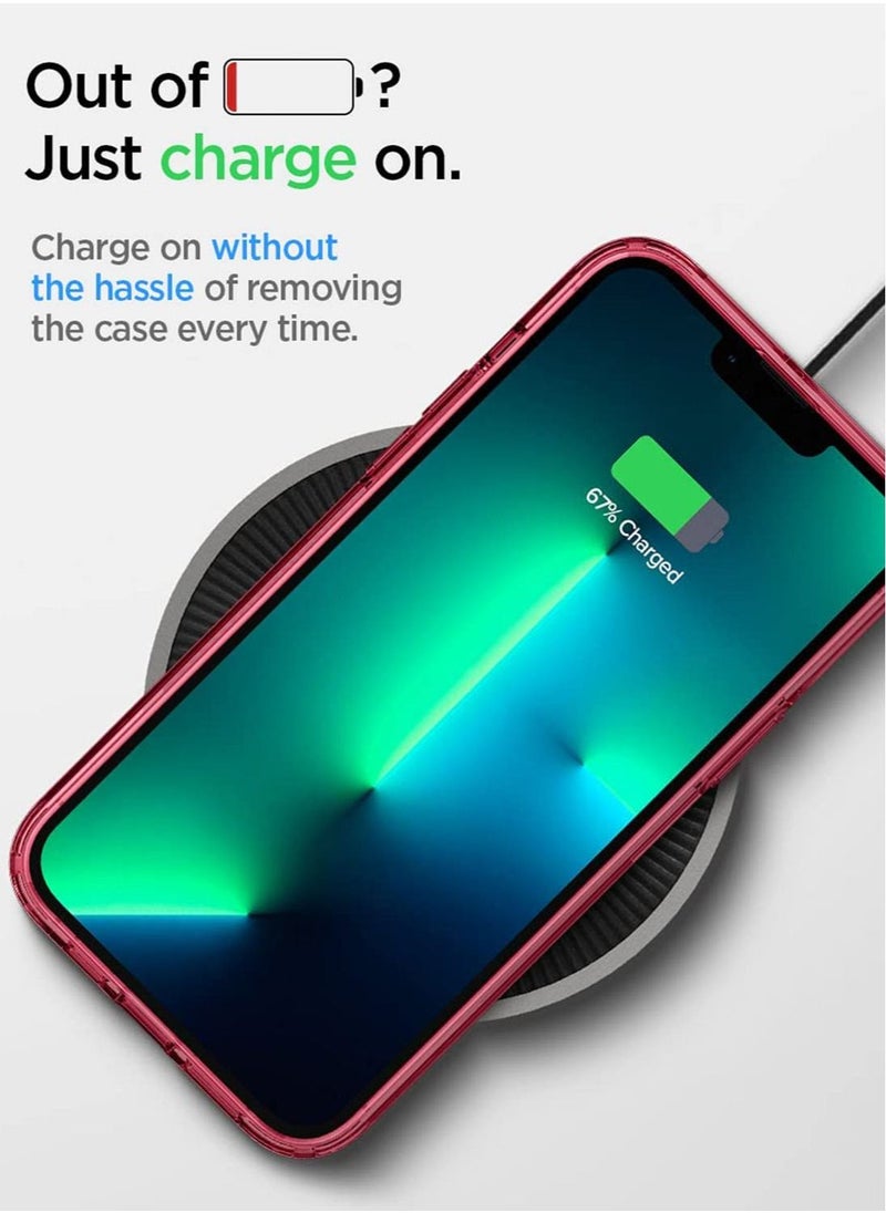 Spigen Ultra Hybrid Case Cover For iPhone 13 Pro - Red Crystal  - Image 5