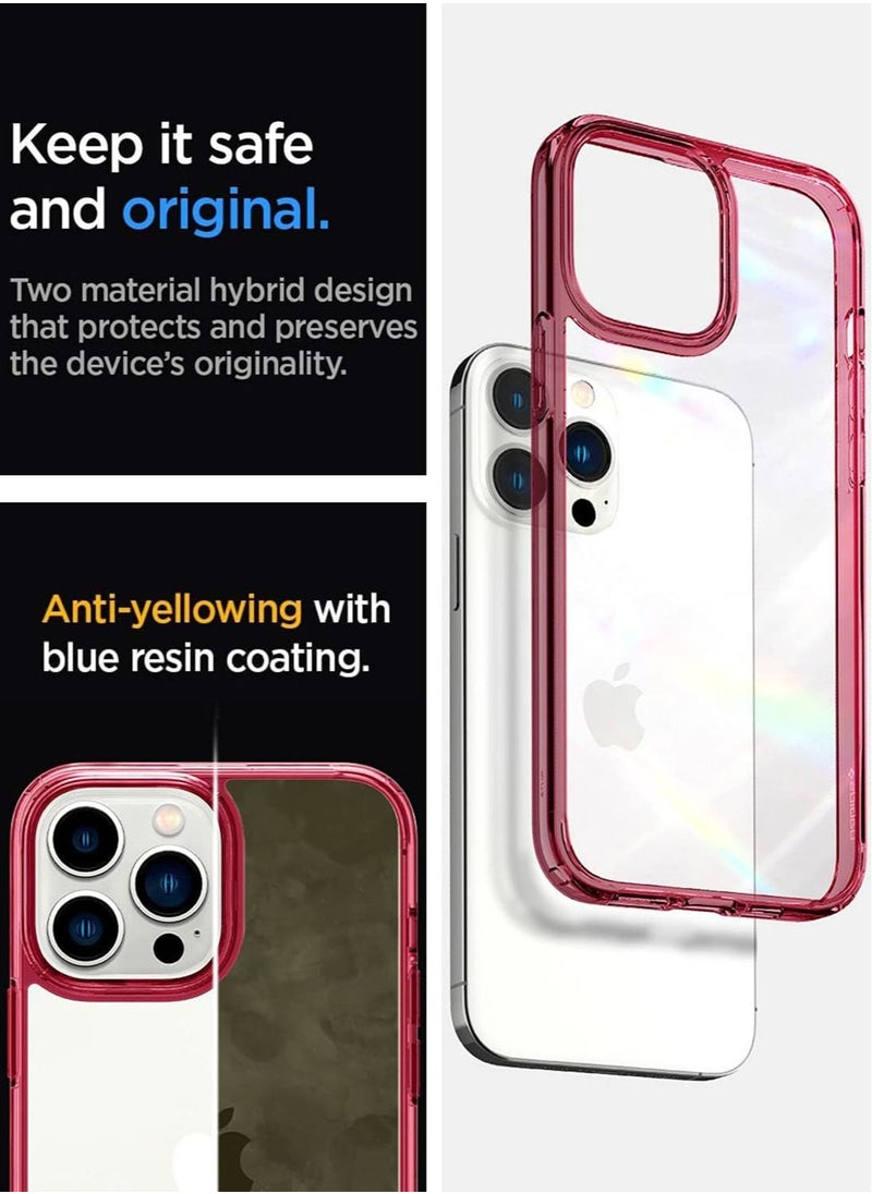 Spigen Ultra Hybrid Case Cover For iPhone 13 Pro - Red Crystal  - Image 3