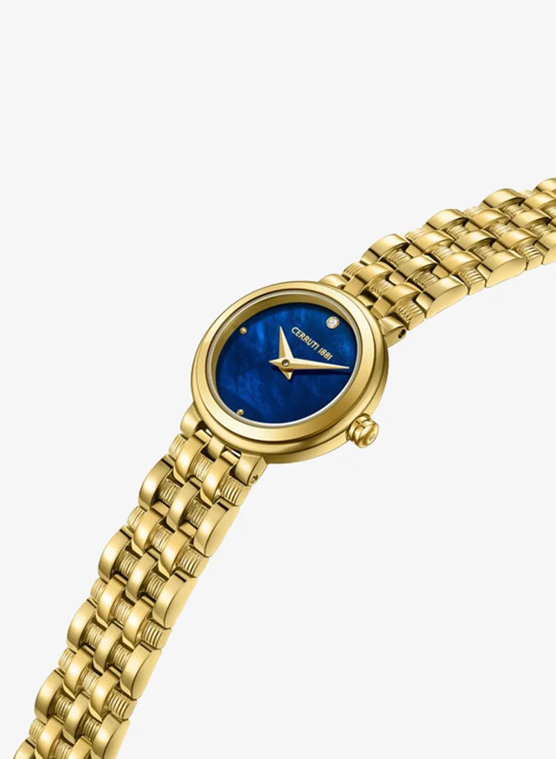 شيروتي 1881 Lusia Blue Mother-of-pear Dial, Stainless Steel Bracelet, Analog Watch for Women, 24mm