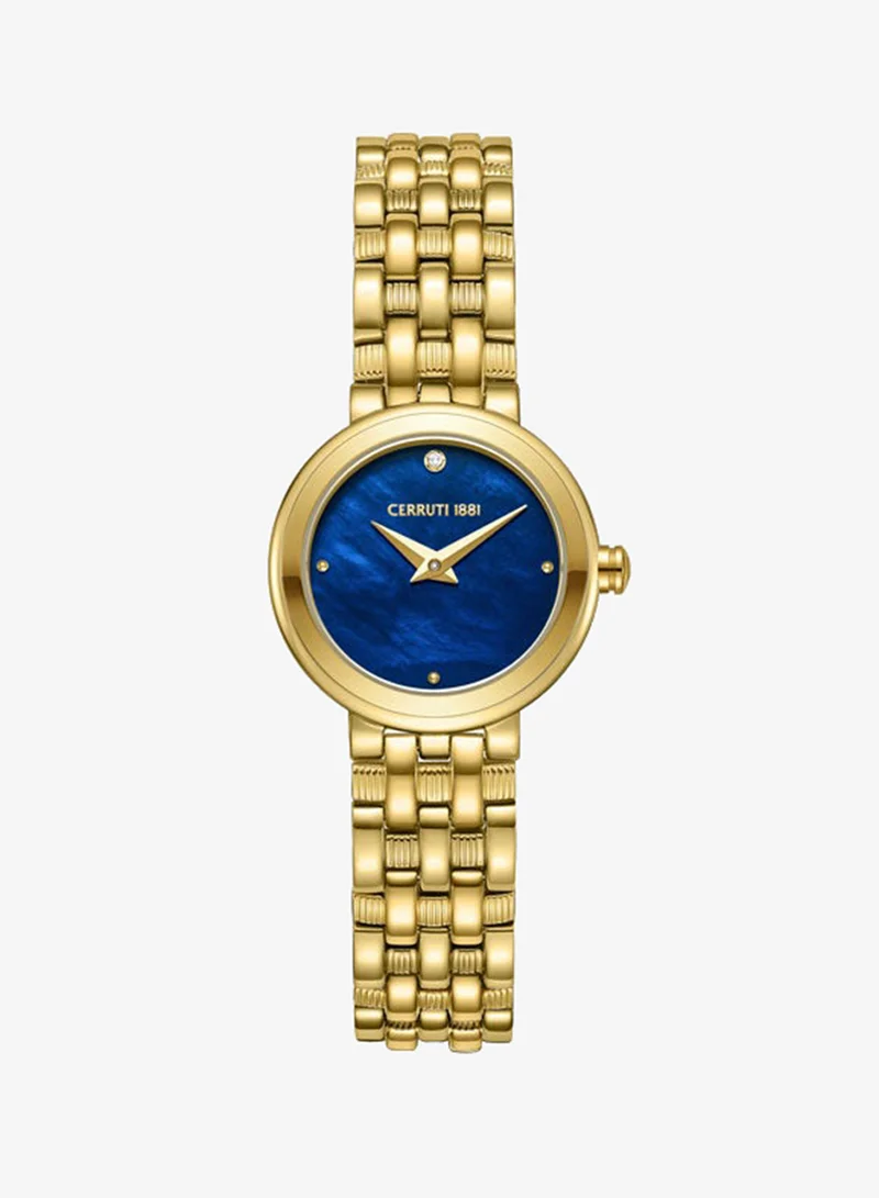 شيروتي 1881 Lusia Blue Mother-of-pear Dial, Stainless Steel Bracelet, Analog Watch for Women, 24mm