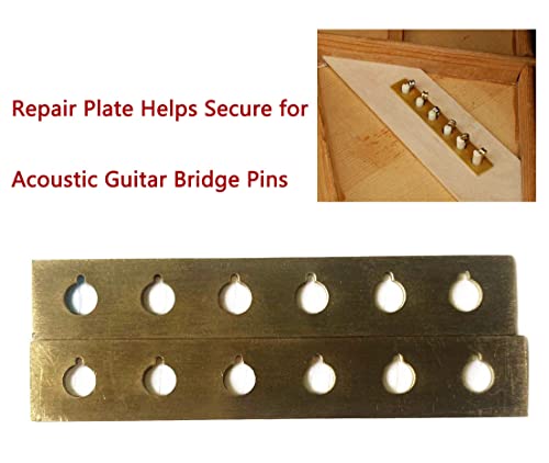 Jiayouy Acoustic Guitar Bridge Pin Hole Slot Repair Plate Hardware Guitar Replace Parts Aluminum Alloy (Standard Type) - Image 2